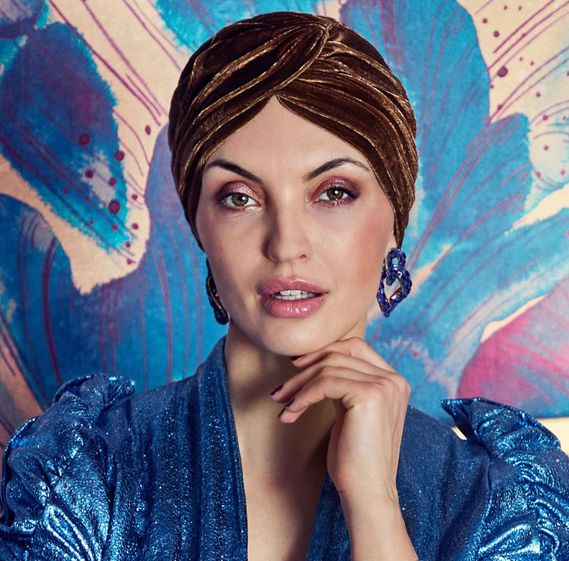 bonnet boho velvet bronze